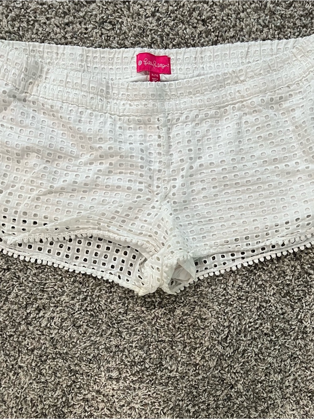 Lilly Pulitzer White Eyelet Lounge Shorts